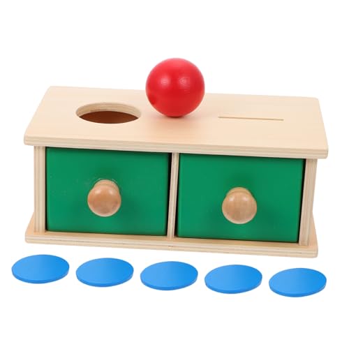 RORPOIR 1 Satz Schublade Ziel Box Lernspielzeug 2 Jahre Altes Spielzeug Montessori-Spielzeug Rundes Kugelschubladenspielzeug Sportspielzeug Für Kleinkinder Ball-Drop-Spielzeug Hölzern von RORPOIR