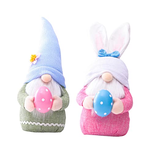 RORPOIR 2St Ornamente Kaninchen Einhorn Plüschtiere lustige Gartenzwerge böse GNOME wichtelpuppe Bunny Blea Osterzwerg-Puppenverzierung GNOME Puppe tischplatte Ornament Stoff von RORPOIR