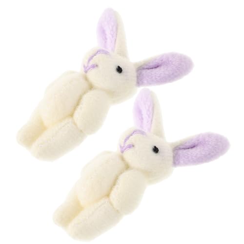 RORPOIR 2St gemeinsames Kaninchen Mädchen Tiere Plüschpuppe Hase Minihase Gelenkkaninchen Plüschspielzeug ausgestopftes Kaninchenspielzeug Hase Stofftierpuppe kurzer Plüsch Lavender von RORPOIR