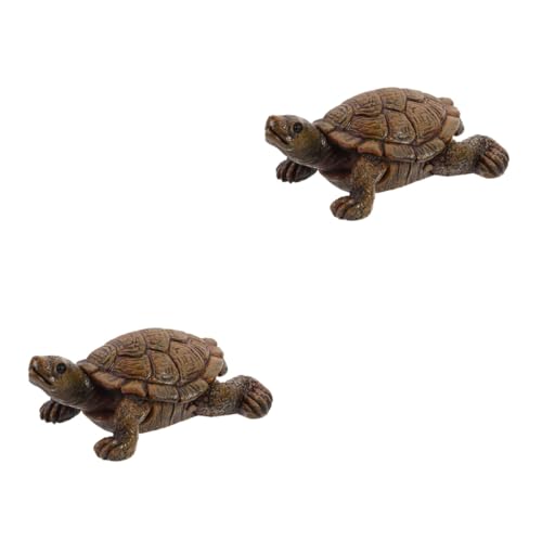 RORPOIR 2st Kleine Schildkrötenverzierung Meerestierfiguren Gefälschte Schildkrötenfiguren Tierfiguren Aus Vinyl Realistische Schildkrötenmodelle Künstliche Schildkrötenverzierung Harz von RORPOIR