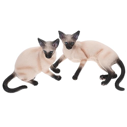 RORPOIR 2st Simulationstiermodell Katzenfigurenmodell Simuliertes Katzenmodell Künstliches Katzenmodell Simulation Tierfigur Desktop-katzendekoration Tiermodell Aus Kunststoff Plastik von RORPOIR