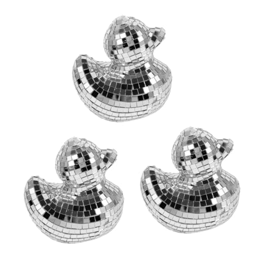 RORPOIR 3st Disco-Ente Ente-Disco-Kugel Disco-Kugel-tischdekoration Disco-Kugel-Party-dekor Disco-Party-bälle Desktop-Disco-Kugel Mini-Disco-Kugel-Ornamente Desktop-dekokugel Glas Silver von RORPOIR