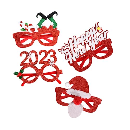 RORPOIR 4 Stück 2023 Partybrille Gefälligkeiten Für Weihnachtsfeiern Weihnachtsbaum-sonnenbrille Weihnachtsbrillengestelle Weihnachtsdekoration Partygeschenke Brille Für Kinder Plastik von RORPOIR