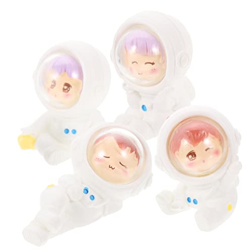 RORPOIR 4 Stück Mikro-Landschaftsverzierung Miniatur-Astronautenspielzeug Astronautenstatue Spielzeug Kinderspielzeug Cute Decor wohnzimmerdeko süße Figur Statue Tischdekoration Harz von RORPOIR