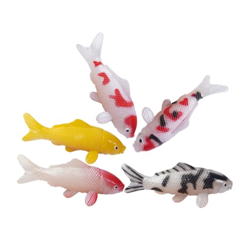 RORPOIR 5St künstlicher Fisch gefälschter Koi-Fisch Fischverzierung Futterspender Froschnetz Aquarien Dekoration für Fischtank Kunstfisch Modell künstliches Fischspielzeug Fischmodelle PVC von RORPOIR