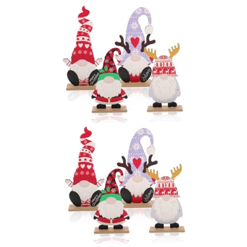 RORPOIR 8 STK Weihnachtsschmuck Valentine GNOME dekor Desktop-Weihnachtsverzierung Cute Decor Weihnachts Figuren Weihnachtszwerg-Tischschilder weihnachtliche holztischschilder hölzern von RORPOIR