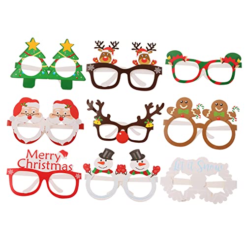 RORPOIR 9St 3D-Brille aus Papier Urlaubsbrille weihnachtsgeschenk kinder Rentier-Weihnachtsbrille weihnachtsmotiv weihnachts party Weihnachtsspielzeug Weihnachtsbrille Requisiten von RORPOIR