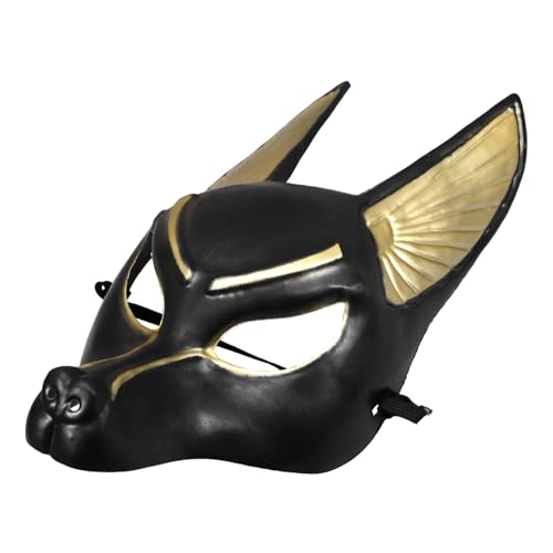 RORPOIR Anubis Maske Ballmasken Halloween Kunststoffmaske Halloween Zubehör Cosplay Masken Vintage Antike Masken Maskerade Masken Retro Maske Retro Cosplay Maske Kostümmasken von RORPOIR