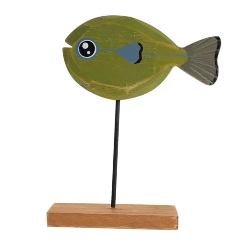 RORPOIR Dekorative Verzierungen für Aquarien Wasser- wohnungseinrichtung Home Decoration weihnachtsdeko Dekoration im mediterranen Stil dekoratives Fischornament hölzern Green von RORPOIR