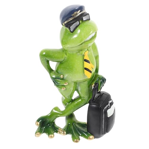 RORPOIR Froschdekoration Gartenfroschstatuen Gartenverzierung Simulation Froschskulptur tierisches Handwerk Cartoon-Figur Frosch Hof Dekor Schrankverzierung Tiermodell-Schmuck Harz von RORPOIR