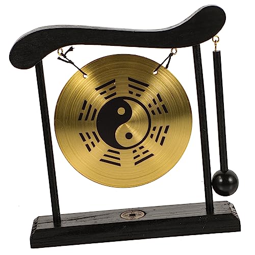 RORPOIR Gong-Verzierung einzigartiges Gonghandwerk Mini-Gong-Dekor Desktop-Gong für den Haushalt asiatische Dekoration für zu Hause Desktop schmücken Tischgong für zu Hause Legierung Black von RORPOIR