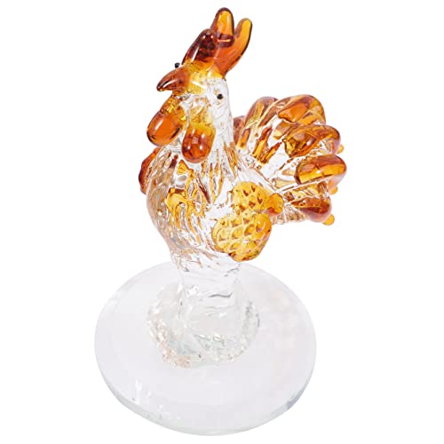 RORPOIR Hahn-Ornament Hühnerförmige Ornamente Hähnchen Miniatur Bauernhoftierfiguren Hühnerfiguren Sammlerstücke Dekore Für Blumentöpfe Crysta-Huhn Hühnerdekorationen Weißer Kristall von RORPOIR