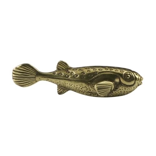 RORPOIR Karpfen-Ornament Aus Messing Fischverzierung Aus Messing Retro-karpfenstatue Aus Messing Exquisites Fischstatuendekor Desktop-dekor in Fischform Tierstatuen Aus Messing Golden von RORPOIR