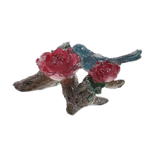 RORPOIR Kolibri-Ornament Gartenvogeldekoration Für Draußen Figuren Wohnkultur Miniatur-tierfiguren Vogelstatuen Für Den Außenbereich Blumentopf-Hugger-Figuren Kolibri-außendekoration Harz von RORPOIR