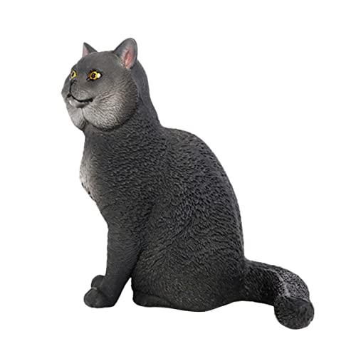 RORPOIR Kurzhaarige Katzenverzierung Katzenskulptur Deko Für Zuhause Kinder Mini Spielzeug Katzenstatue Miniatur Katzenfigur Kinderspielzeug Schreibtischspielzeug Kätzchen von RORPOIR