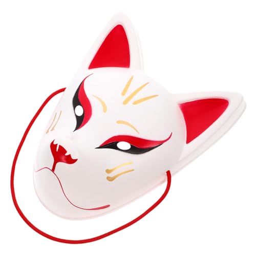 RORPOIR Maske Verkleiden Kitsune-kostüm Cosplay-Maske Halloween-Maske Beängstigend Gruselige Maske Japanische Kitsune-Maske Lustige Halloween-Maske Fuchsmaske Japanisch Kakashi-Maske PVC von RORPOIR