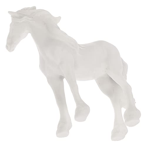 RORPOIR Mini Pferdegeschirr Spielzeugpferde Pferdespielzeug Spielzeugfigur Animal Figures White Horse Miniaturpferd schmücken Das kognitive Modell des Pferdes Harz Weiß von RORPOIR