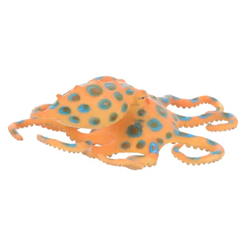 RORPOIR Oktopus-Modell Spielzeug Blaugeringelter Oktopus Simulationsmodell Eines Blauring-oktopus Simuliertes Blauring-oktopusmodell Realistisches Oktopusmodell Mit Blauen Ringen PVC von RORPOIR