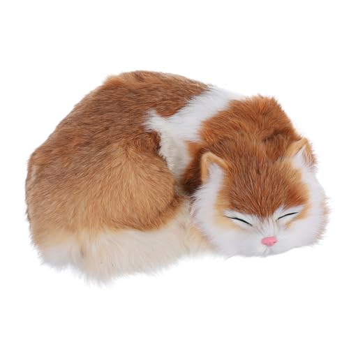 RORPOIR Realistische Katze Stofftier Weiche Synthetische Haustier Modell Einzigartige Home Decor Gelbe Skulptur von RORPOIR