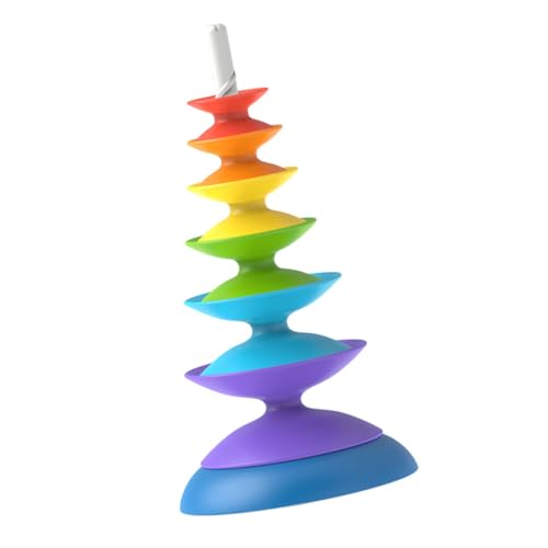 RORPOIR Stapelblockturm Regenbogenrad Spielzeug Für Die Frühe Entwicklung Lernspielzeug Für Kinder Balancierspiel Für Kinder Babyspielzeug Kreisspielzeug Stapeln Colorful Plastik von RORPOIR