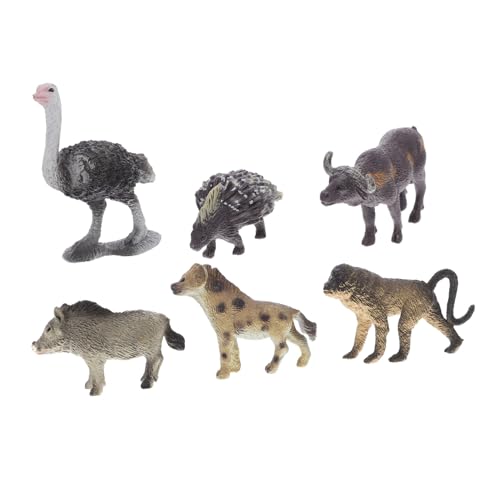 RORPOIR Tierspielzeug 6 Stück Afrikanische Tiermodelle Figuren Aus Kunstharz Miniatur-wildtiere Für Sammler von RORPOIR