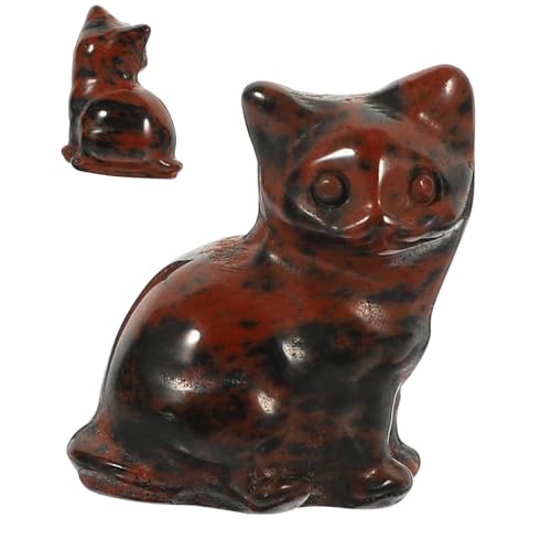 RORPOIR glückliche Katzenverzierung Interaktives Katzenspielzeug Katzendekor für falsche Katze klein büro Dekoration Office Decoration japanische Katzenfigur Kristall-Kätzchen-Figur Rosy von RORPOIR