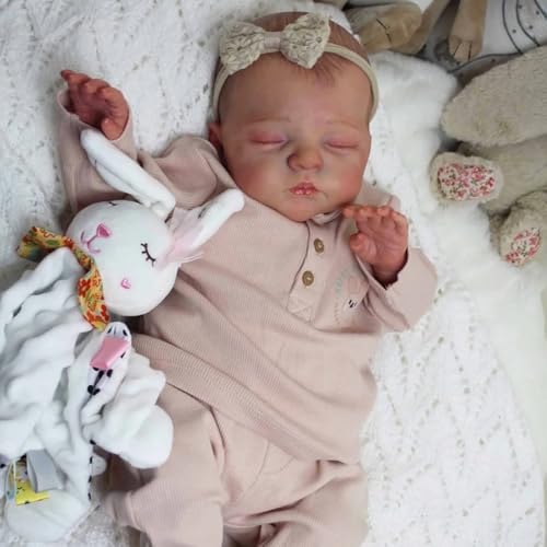ROSHUAN 19 Zoll Realistische Reborn Babypuppen Mädchen Realistische Babypuppe Weicher Stoff Körper, der echt aussieht Lebensechte Schlafende Neugeborenenpuppe für Kinder ab 3 Jahren ROSHUAN 19 Zoll Realistische Reborn Babypuppen Mädchen Realistische Babypuppe Weicher Stoff Körper, der echt aussieht Lebensechte Schlafende Neugeborenenpuppe für Kinder ab 3 Jahren von ROSHUAN