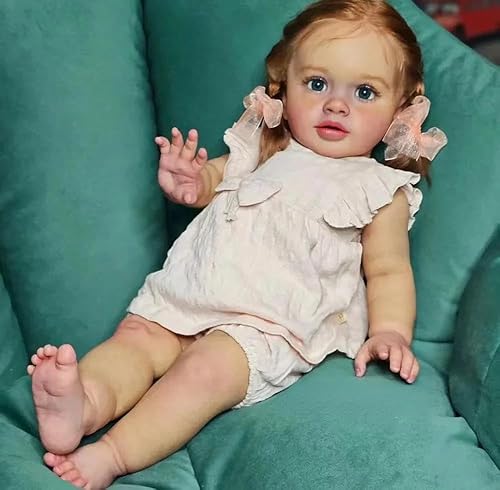 ROSHUAN 66 cm große Reborn-Babypuppe, Kleinkind, Mädchen, Stehpuppe, große Größe, die echt aussieht, Babypuppe, weiches Tuch, beschwertes Körper, verwurzeltes Haar, lebensechte Kleinkindpuppen für ROSHUAN 66 cm große Reborn-Babypuppe, Kleinkind, Mädchen, Stehpuppe, große Größe, die echt aussieht, Babypuppe, weiches Tuch, beschwertes Körper, verwurzeltes Haar, lebensechte Kleinkindpuppen für von ROSHUAN