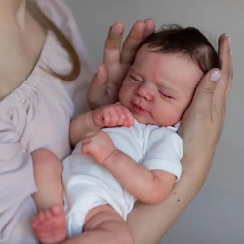 ROSHUAN Anatomisch korrekte Babypuppen Mädchen 45,7 cm Ganzkörper-Vinyl Reborn Realistische Babypuppen Weicher Körper gewichtet Neugeborene Schlafpuppe Lebensecht Echt aussehende Babypuppen Geschenke von ROSHUAN