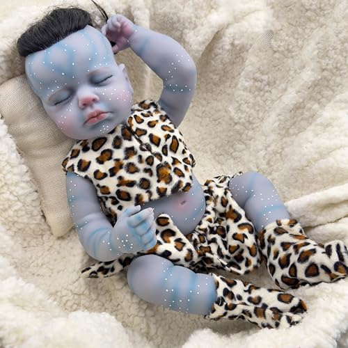 ROSHUAN Avatar Reborn Babypuppen 50,8 cm realistische Neugeborene Babypuppen Vinyl Ganzkörper anatomisch korrekt Baby Boy Avatar Handmade Real Life Like Baby Dolls with Rooted Hair for Kids von ROSHUAN