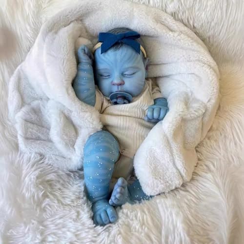 ROSHUAN Lebensechte Reborn Avatar Babypuppen 50,8 cm weiches Silikon gewichtete realistische Babypuppen, die echt aussehen aussehen Avatar Baby Reborn Neugeborene Babypuppen Avatar Spielzeug Geschenke von ROSHUAN