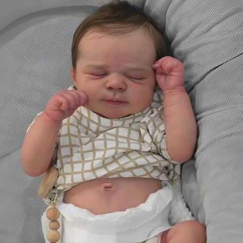 ROSHUAN Lebensechte Reborn-Babypuppen, schlafendes Mädchen, 45,7 cm, realistische Neugeborenen-Puppe, Silikon, Ganzkörper-Vinyl, verwurzeltes Haar, das echt aussieht, Baby-Puppen für Kinder, Geschenke ROSHUAN Lebensechte Reborn-Babypuppen, schlafendes Mädchen, 45,7 cm, realistische Neugeborenen-Puppe, Silikon, Ganzkörper-Vinyl, verwurzeltes Haar, das echt aussieht, Baby-Puppen für Kinder, Geschenke von ROSHUAN