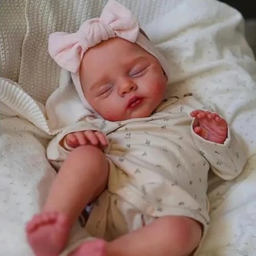 ROSHUAN Real Life Reborn Babypuppen Augen schließen 45,7 cm, realistische Babypuppe, Mädchen, handgefertigter weicher Stoffkörper, der echt lebensecht aussieht, Neugeborenenen-Puppen, Spielzeug für ROSHUAN Real Life Reborn Babypuppen Augen schließen 45,7 cm, realistische Babypuppe, Mädchen, handgefertigter weicher Stoffkörper, der echt lebensecht aussieht, Neugeborenenen-Puppen, Spielzeug für von ROSHUAN