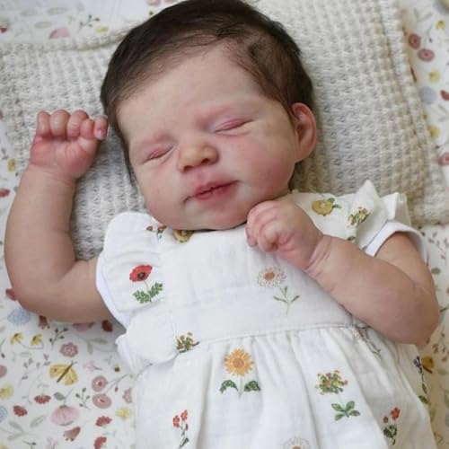 ROSHUAN Real Life Reborn Babypuppen Silikon Ganzkörper Vinyl Augen Schließen Mädchen 18 Zoll Realistische Babypuppe Handgemachte Lebensechte Neugeborene Schlafende Babys Puppen, die Echtes Spielzeug ROSHUAN Real Life Reborn Babypuppen Silikon Ganzkörper Vinyl Augen Schließen Mädchen 18 Zoll Realistische Babypuppe Handgemachte Lebensechte Neugeborene Schlafende Babys Puppen, die Echtes Spielzeug von ROSHUAN