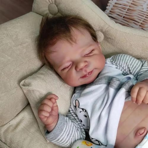 ROSHUAN Real Life Reborn Babypuppen Silikon Ganzkörper Vinyl Junge 45,7 cm lebensechte Babypuppe schlafende realistische Neugeborene Babys Puppen Handgemachtes Spielzeug für Kinder ab 3 Jahren ROSHUAN Real Life Reborn Babypuppen Silikon Ganzkörper Vinyl Junge 45,7 cm lebensechte Babypuppe schlafende realistische Neugeborene Babys Puppen Handgemachtes Spielzeug für Kinder ab 3 Jahren von ROSHUAN