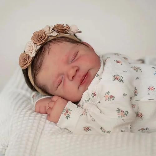 ROSHUAN Real Life Reborn Babypuppen Silikon Ganzkörper Vinyl Mädchen 45,7 cm lebensechte Babypuppe Handgemachte realistische Neugeborene schlafende Babys Puppen Spielzeug für Kinder ab 3 Jahren ROSHUAN Real Life Reborn Babypuppen Silikon Ganzkörper Vinyl Mädchen 45,7 cm lebensechte Babypuppe Handgemachte realistische Neugeborene schlafende Babys Puppen Spielzeug für Kinder ab 3 Jahren von ROSHUAN