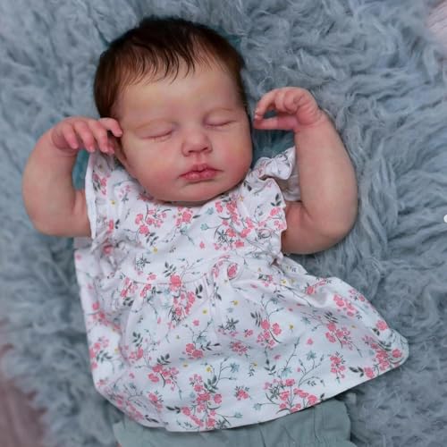 ROSHUAN Real Life Reborn Babypuppen Silikon Ganzkörper Vinyl Mädchen Loulou 20 Zoll Schlafende Realistische Neugeborene Babypuppe, die echt lebensecht aussehen Babies Puppen Wurzelhaar Spielzeug ROSHUAN Real Life Reborn Babypuppen Silikon Ganzkörper Vinyl Mädchen Loulou 20 Zoll Schlafende Realistische Neugeborene Babypuppe, die echt lebensecht aussehen Babies Puppen Wurzelhaar Spielzeug von ROSHUAN