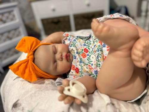 ROSHUAN Real Looking Reborn Toddler Dolls 61.0 cm Realistic Reborn Baby Dolls Toddler Girl Lifelike Sleeping Baby Dolls That Look Real Life Toddler Reborn Dolls with Cloth Body von ROSHUAN