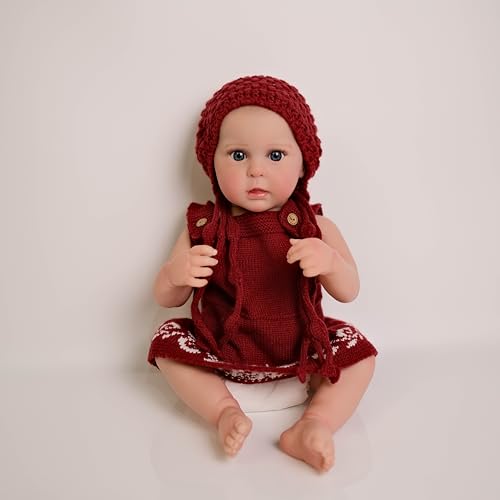 ROSHUAN Realistische Babypuppen 19 Zoll 48 cm Lebensechte Wiedergeborene Babypuppen Silikon-Vollkörper Weiche Gewichtete Babypuppen, Die Realistisch Aussehen Babymädchen Puppe Augen Geöffnet von ROSHUAN