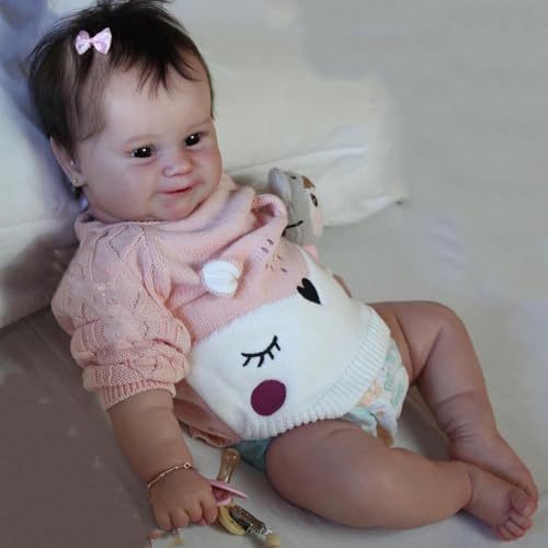 ROSHUAN Realistische Babypuppen für Neugeborene, Mädchen, 50,8 cm, weiches Silikon, Vinyl, Ganzkörper, waschbar, lebensechte Reborn-Babypuppen, beschwert, echt aussehende Reborn-Puppen mit ROSHUAN Realistische Babypuppen für Neugeborene, Mädchen, 50,8 cm, weiches Silikon, Vinyl, Ganzkörper, waschbar, lebensechte Reborn-Babypuppen, beschwert, echt aussehende Reborn-Puppen mit von ROSHUAN