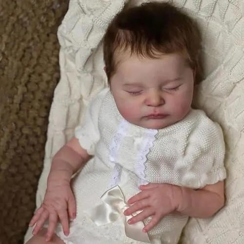 ROSHUAN Realistische Reborn-Babypuppen, Silikon, Ganzkörper-Vinyl, 50,8 cm, lebensechte Neugeborene, Babypuppe, verwurzelte Haare, Augen, die im echten Leben aussehen, Puppenspielzeug für Kinder ROSHUAN Realistische Reborn-Babypuppen, Silikon, Ganzkörper-Vinyl, 50,8 cm, lebensechte Neugeborene, Babypuppe, verwurzelte Haare, Augen, die im echten Leben aussehen, Puppenspielzeug für Kinder von ROSHUAN