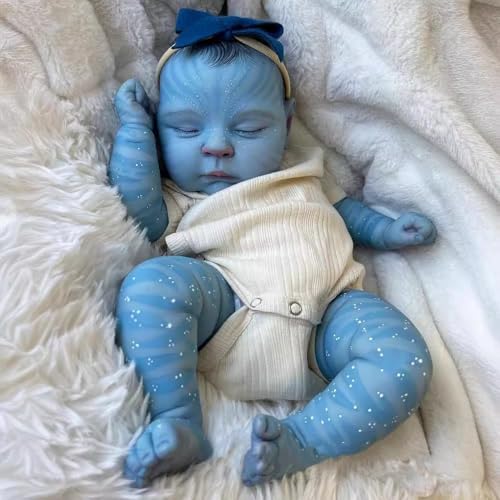 ROSHUAN Realistische Reborn Babypuppen Avatar 48,3 cm weicher Körper Neugeborenes Avatar Baby lebensechte Babypuppen, die echt aussehen aussehen beweglich Avatar Realistische Reborn Avatar Puppen von ROSHUAN