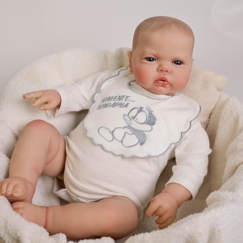 ROSHUAN Realistische Reborn Babypuppen Kleinkind 61 cm weicher Körper gewichtete lebensechte Babypuppen, die echt aussehen Kleinkind Reborn Puppen Tuch Körper Real Life Baby Dolls Spielzeug Geschenke von ROSHUAN