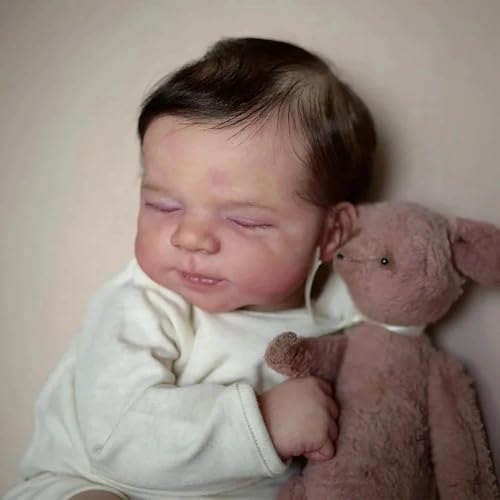 ROSHUAN Realistische Reborn Babypuppen Silikon Ganzkörper Vinyl - 45,7 cm Real Life Neugeborene Babypuppe, die echt lebensecht aussieht Junge schlafende Babys Puppe Spielzeug Geschenke für Kinder ab 3 ROSHUAN Realistische Reborn Babypuppen Silikon Ganzkörper Vinyl - 45,7 cm Real Life Neugeborene Babypuppe, die echt lebensecht aussieht Junge schlafende Babys Puppe Spielzeug Geschenke für Kinder ab 3 von ROSHUAN