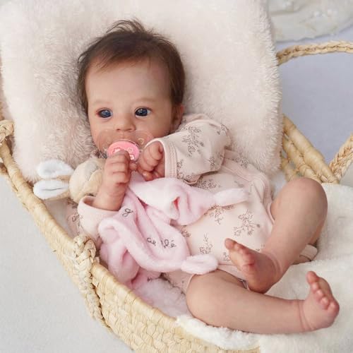 ROSHUAN Reborn Baby Puppen Realistisch 19 Zoll 48 cm Neugeborenes Realistisches Leben Baby Puppen, Die Echt Aussehen Weichen Stoff Körper Gewichtet Baby Puppen von ROSHUAN