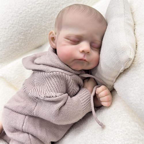 ROSHUAN Reborn Babypuppen Realistische 50,8 cm Realistische Neugeborene Babypuppen Handgemachte Beschwerter Stoffkörper Real Life Poseable Babypuppen mit Fütterungsspielzeug-Set von ROSHUAN