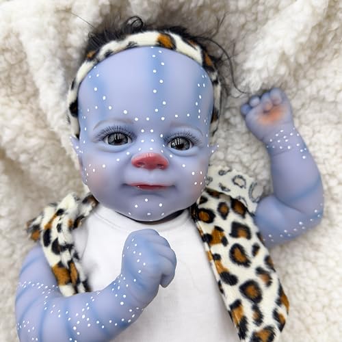 ROSHUAN Reborn Babypuppen Realistischer Avatar 45,7 cm Lebensecht Reborn Avatar Babypuppen Stoffkörper Realistischer Neugeborener gewichteter Avatar Real Life Looking Baby Dolls mit von ROSHUAN