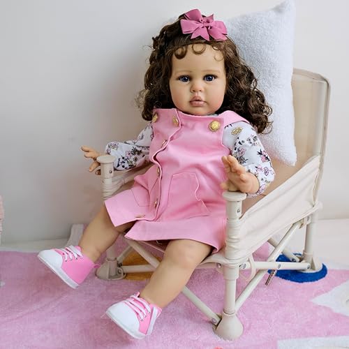 ROSHUAN Reborn Kleinkind Puppen Mädchen 24 Zoll Realistische Reborn Babypuppen Gewicht Weiches Tuch Körper Große Größe Echtes Leben Babypuppe Lebensechte Kleinkindpuppe Spielzeug ROSHUAN Reborn Kleinkind Puppen Mädchen 24 Zoll Realistische Reborn Babypuppen Gewicht Weiches Tuch Körper Große Größe Echtes Leben Babypuppe Lebensechte Kleinkindpuppe Spielzeug von ROSHUAN