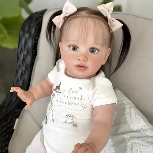 ROSHUAN Reborn Kleinkind-Puppen in großer Größe, 66 cm, realistisches Mädchen, das echt aussieht, Babypuppe, weiches Tuch, Körper verwurzeltes Haar, lebensechte Kleinkindpuppe, Kindergeschenke ROSHUAN Reborn Kleinkind-Puppen in großer Größe, 66 cm, realistisches Mädchen, das echt aussieht, Babypuppe, weiches Tuch, Körper verwurzeltes Haar, lebensechte Kleinkindpuppe, Kindergeschenke von ROSHUAN