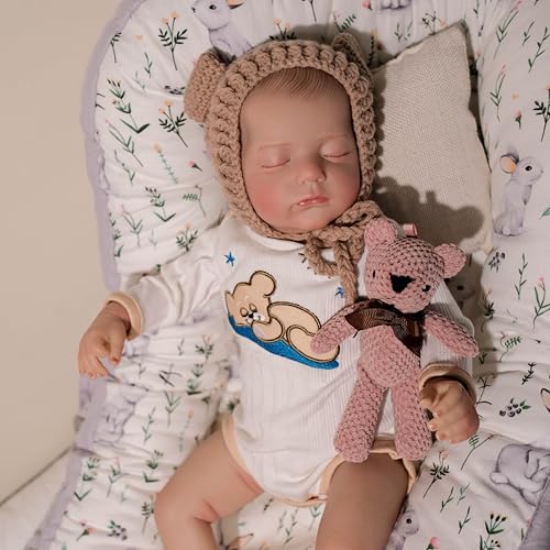 ROSHUAN Reborn Neugeborene Babypuppen 48,3 cm Real Life Like Looking Baby Dolls Realistische Babypuppen, die echt lebendig aussehen Bebe Soft Body Weighted Reborn Puppen Spielzeug Kinder von ROSHUAN